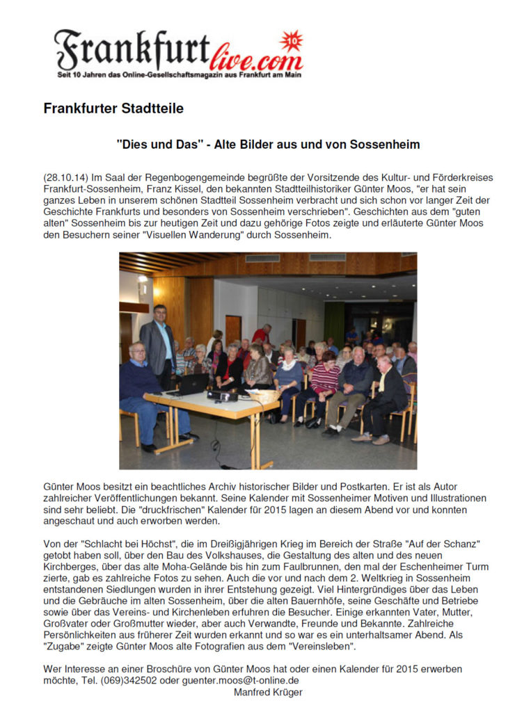 Frankfurt Live Dies und Das 28.10.14