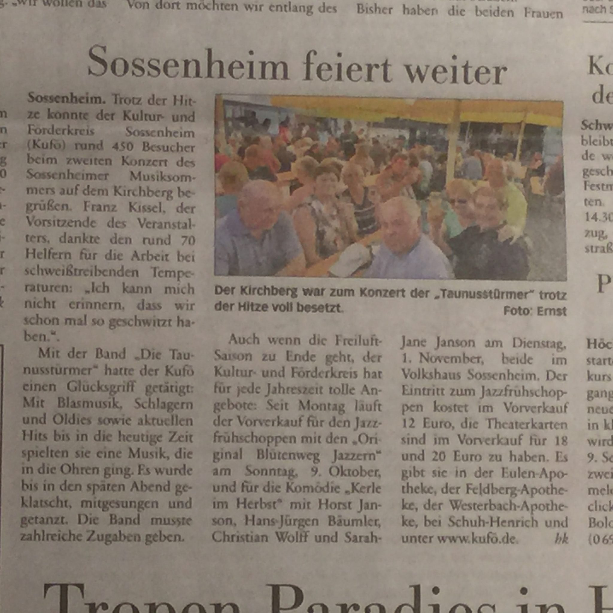 Höchster Kreisblatt Sossenheim feiert weiter 31.08.2016 kufö.de